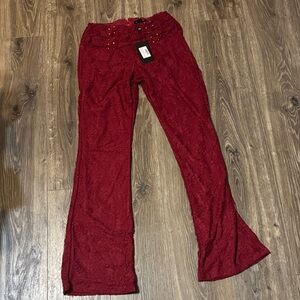 EGO Burgundy Lace Detail